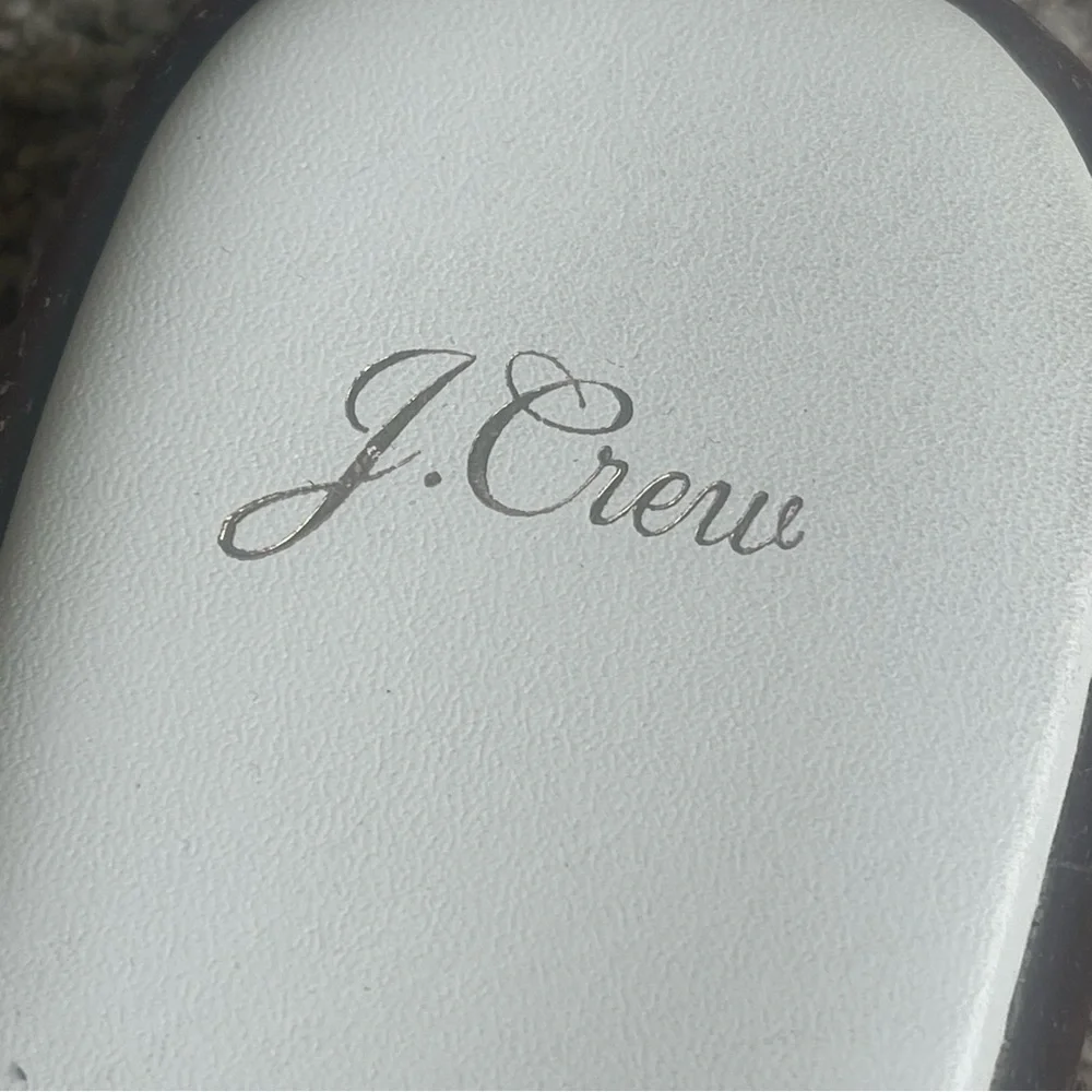 J. Crew Gretchen Buckle Slide Sandals 9.5 White Vachetta Leather Slip On - Picture 6 of 8